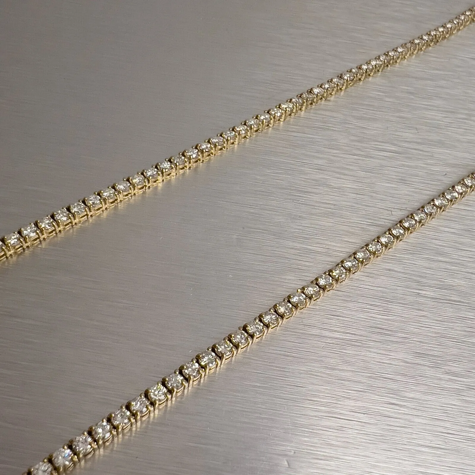 14k Yellow Gold Diamond Tennis Necklace 8.50ctw G SI1 18.25"