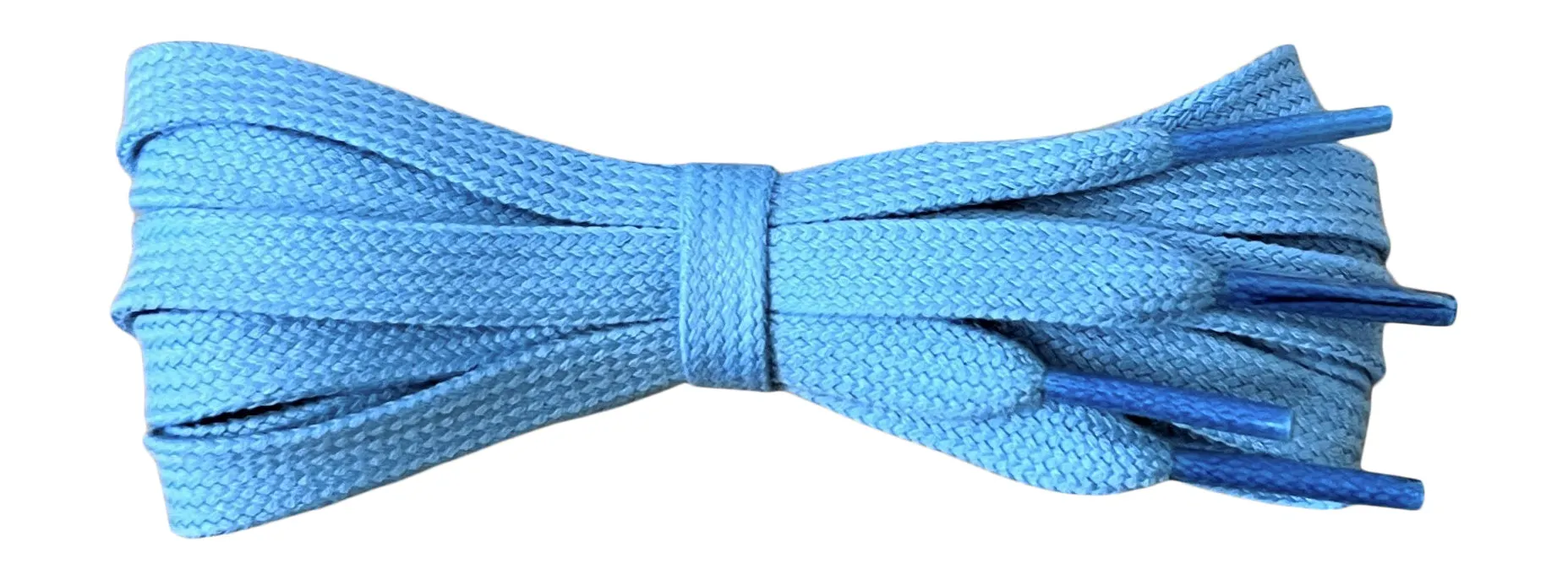 8 mm Flat Light Blue Cotton Trainer Shoelaces