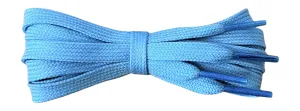 8 mm Flat Light Blue Cotton Trainer Shoelaces