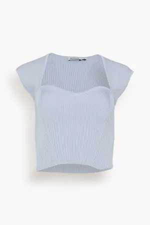 Abia Cropped Tee in Blue Haze