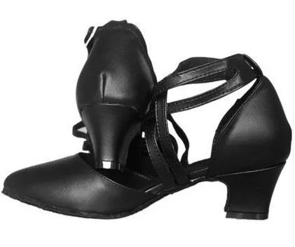 #B2288 Women's Genuine leather Black Latin / Modern Closed Toe Dance Shoes