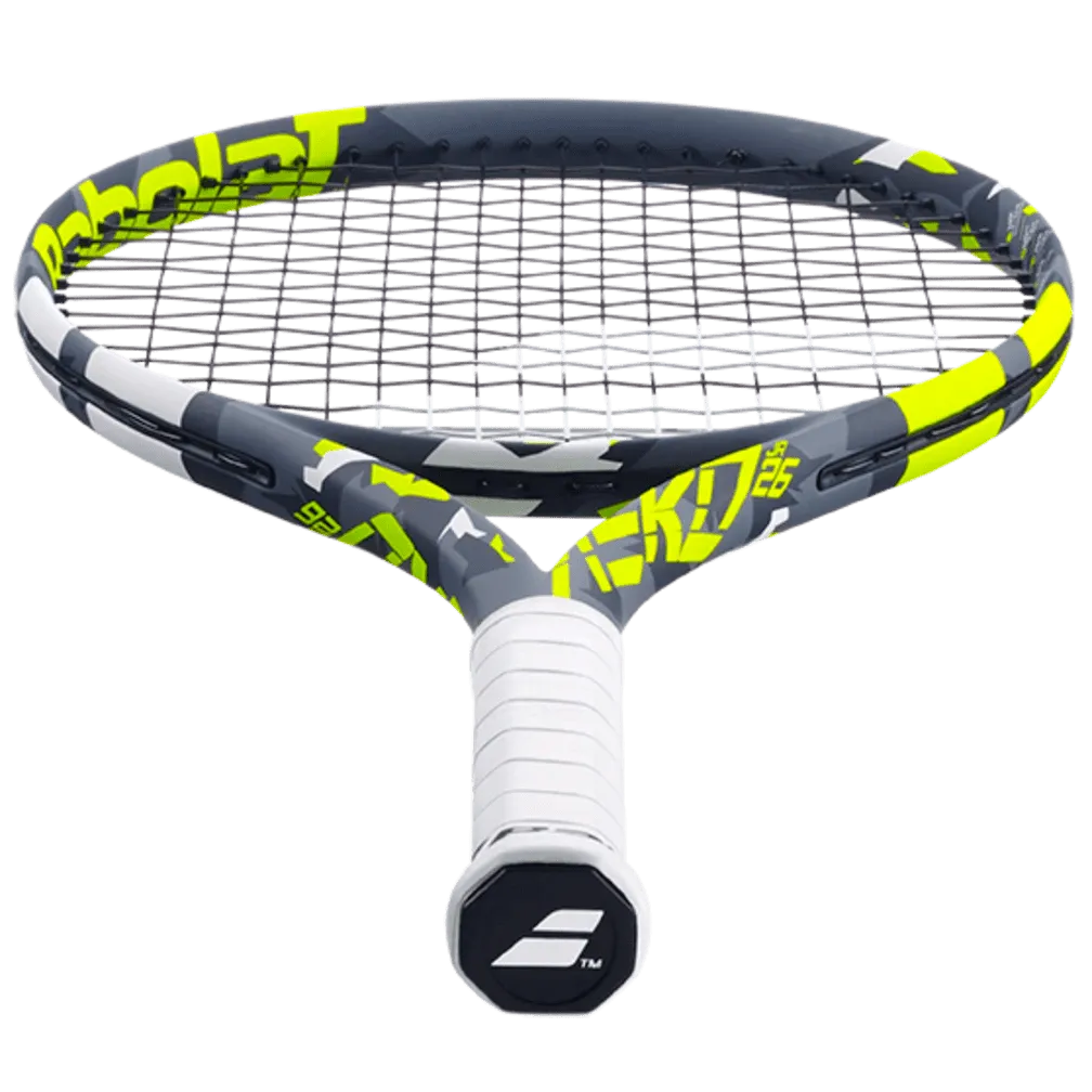 Babolat Pure Aero Alcaraz 250gm GRIP (1) JUNIOR 26 GRAPHITE Strung With Cover Yellow Gray Tennis Racket