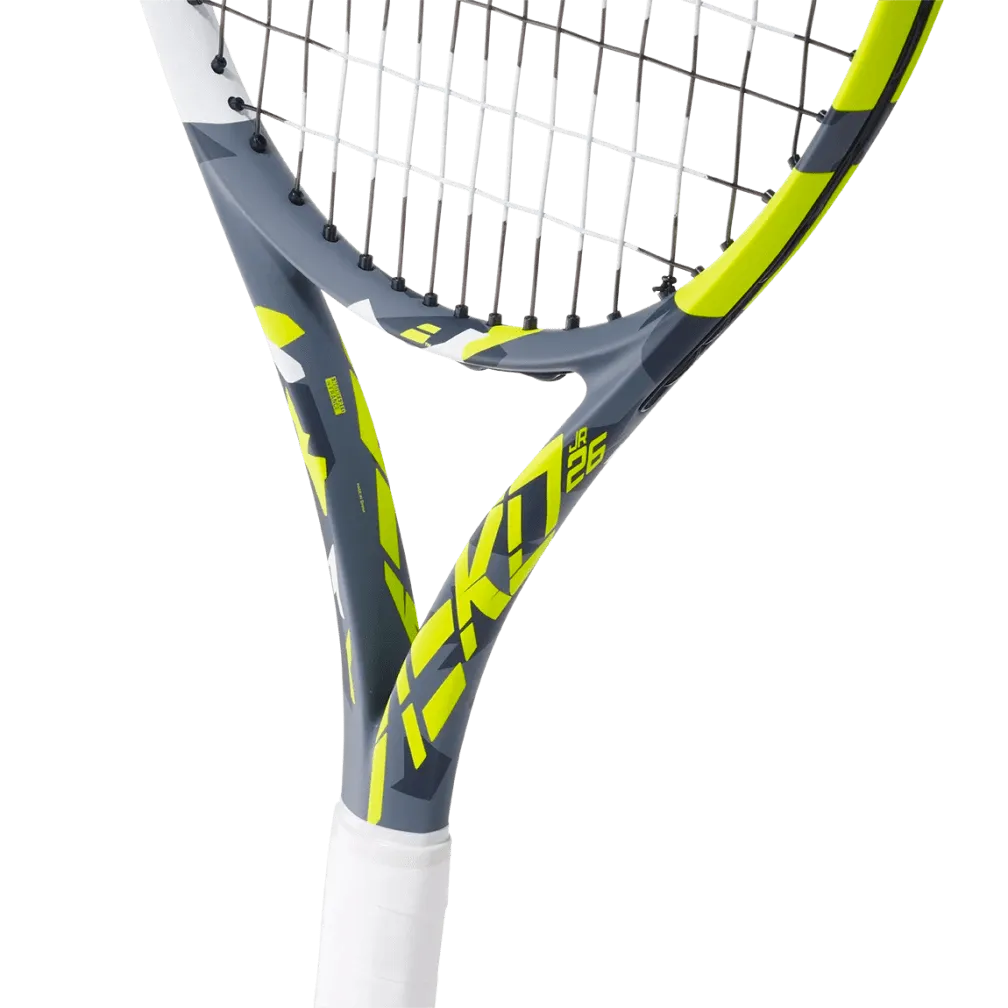 Babolat Pure Aero Alcaraz 250gm GRIP (1) JUNIOR 26 GRAPHITE Strung With Cover Yellow Gray Tennis Racket