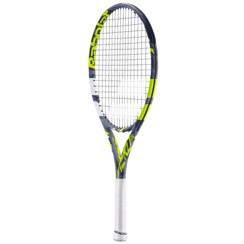 Babolat Pure Aero Alcaraz 250gm GRIP (1) JUNIOR 26 GRAPHITE Strung With Cover Yellow Gray Tennis Racket