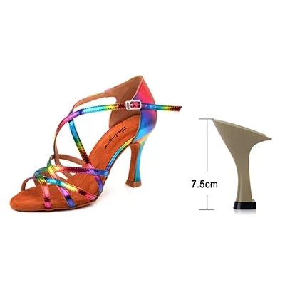 #BR002 Latin Rainbow Color Salsa- Ballroom Shoes