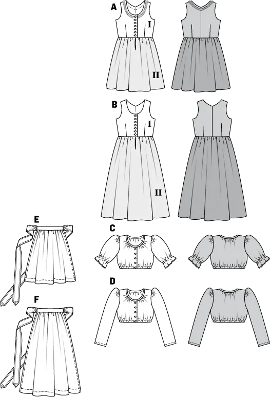 Burda 9509 Girls' Dirndl Dress Sewing Pattern