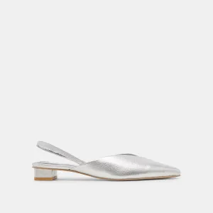 BYANCA FLATS SILVER DISTRESSED LEATHER