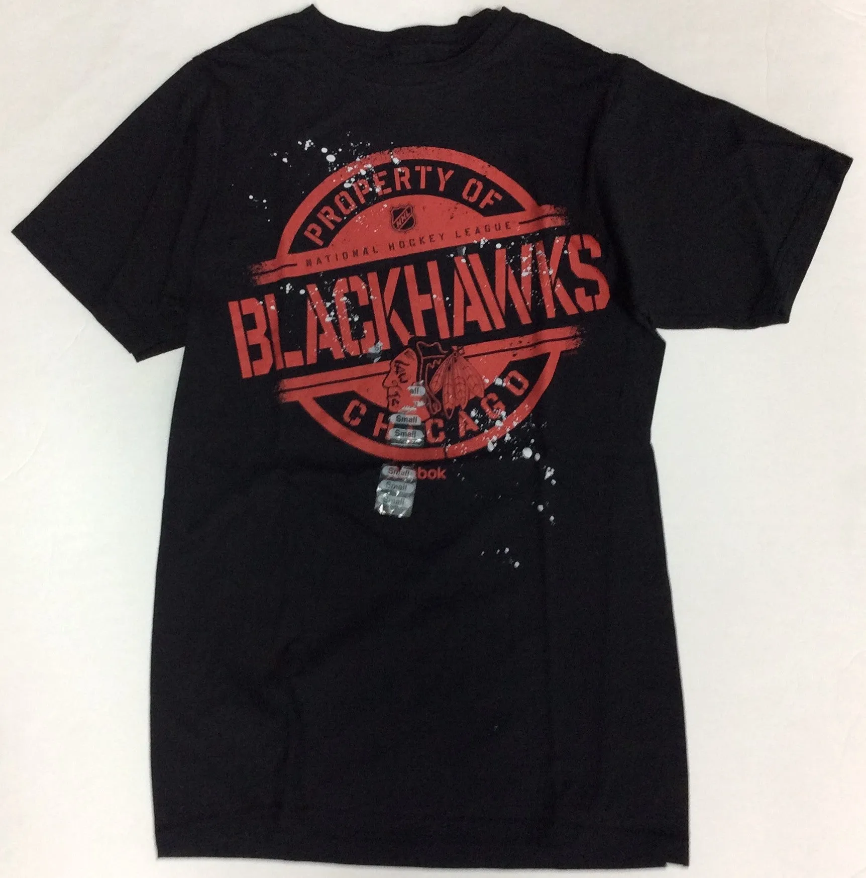 Chicago Blackhawks Reebok "Property of Chicago Blackhawks" Splatter Adult Shirt