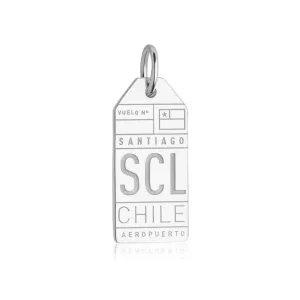 Chile South America SCL  Luggage Tag Charm Silver