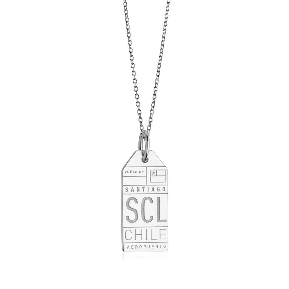 Chile South America SCL  Luggage Tag Charm Silver