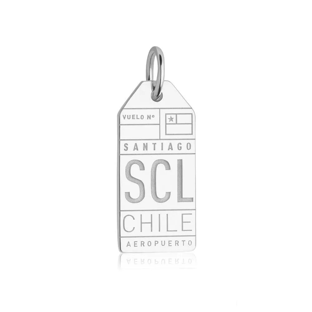 Chile South America SCL  Luggage Tag Charm Silver