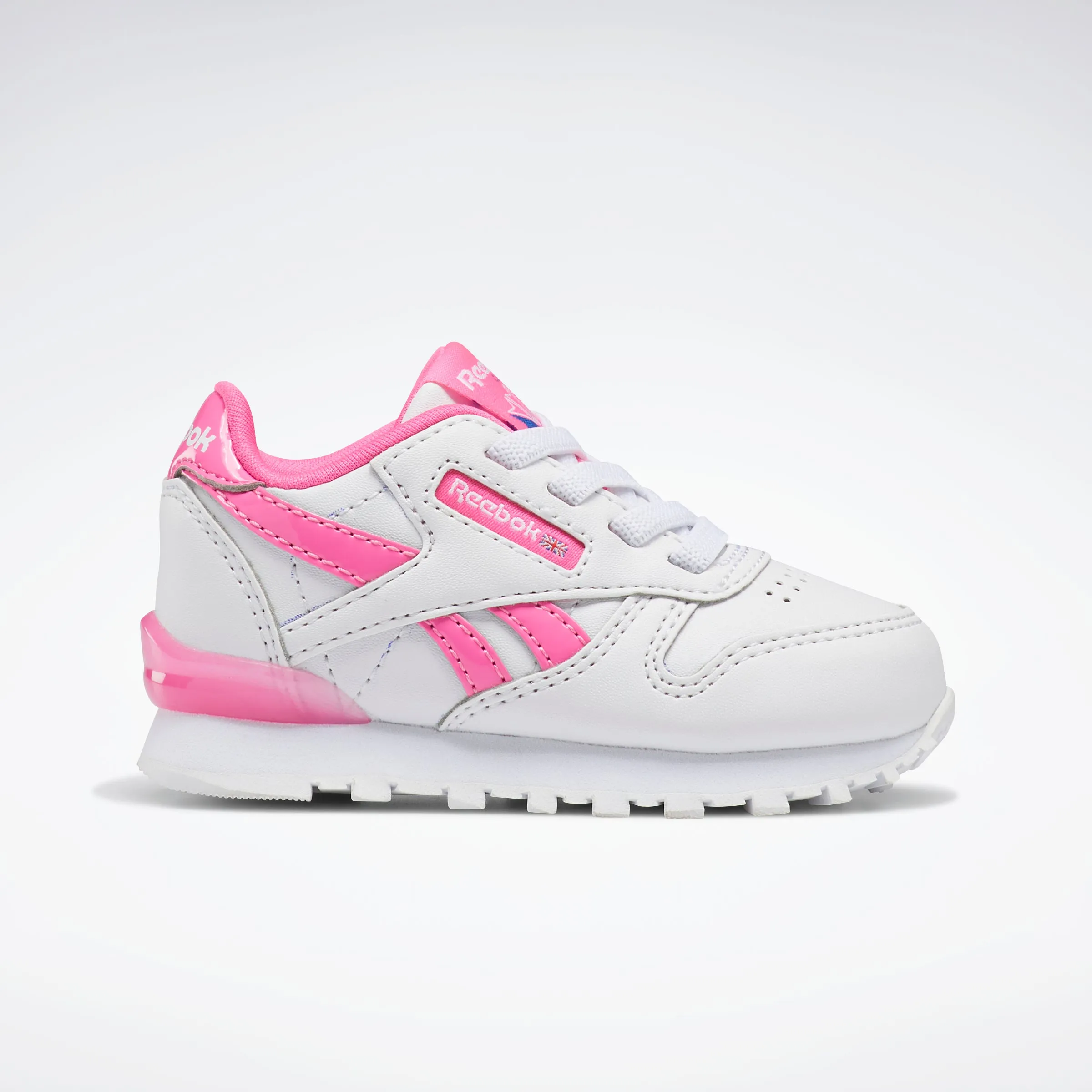 Classic Leather Step N Flash White/White/Atomic Pink