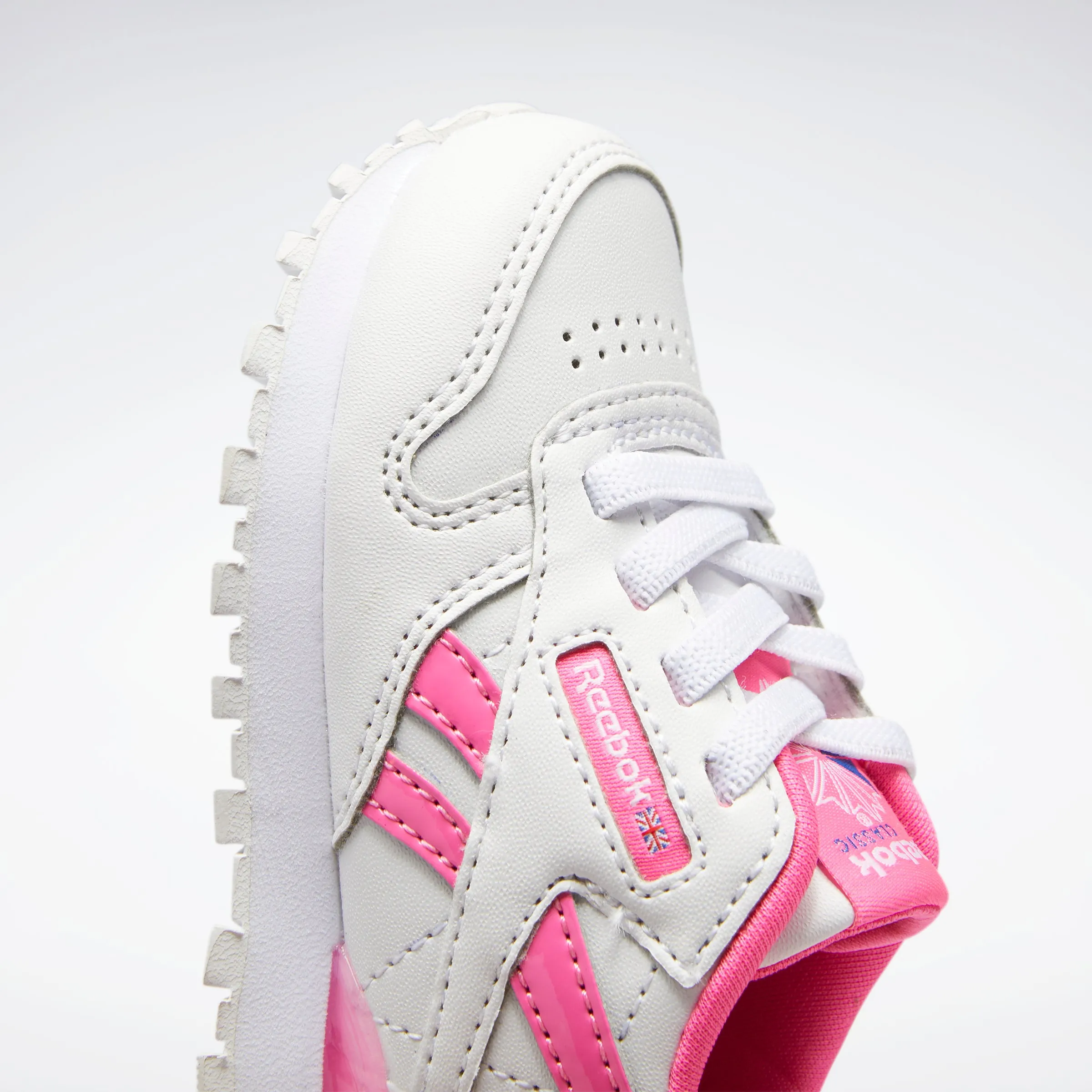 Classic Leather Step N Flash White/White/Atomic Pink