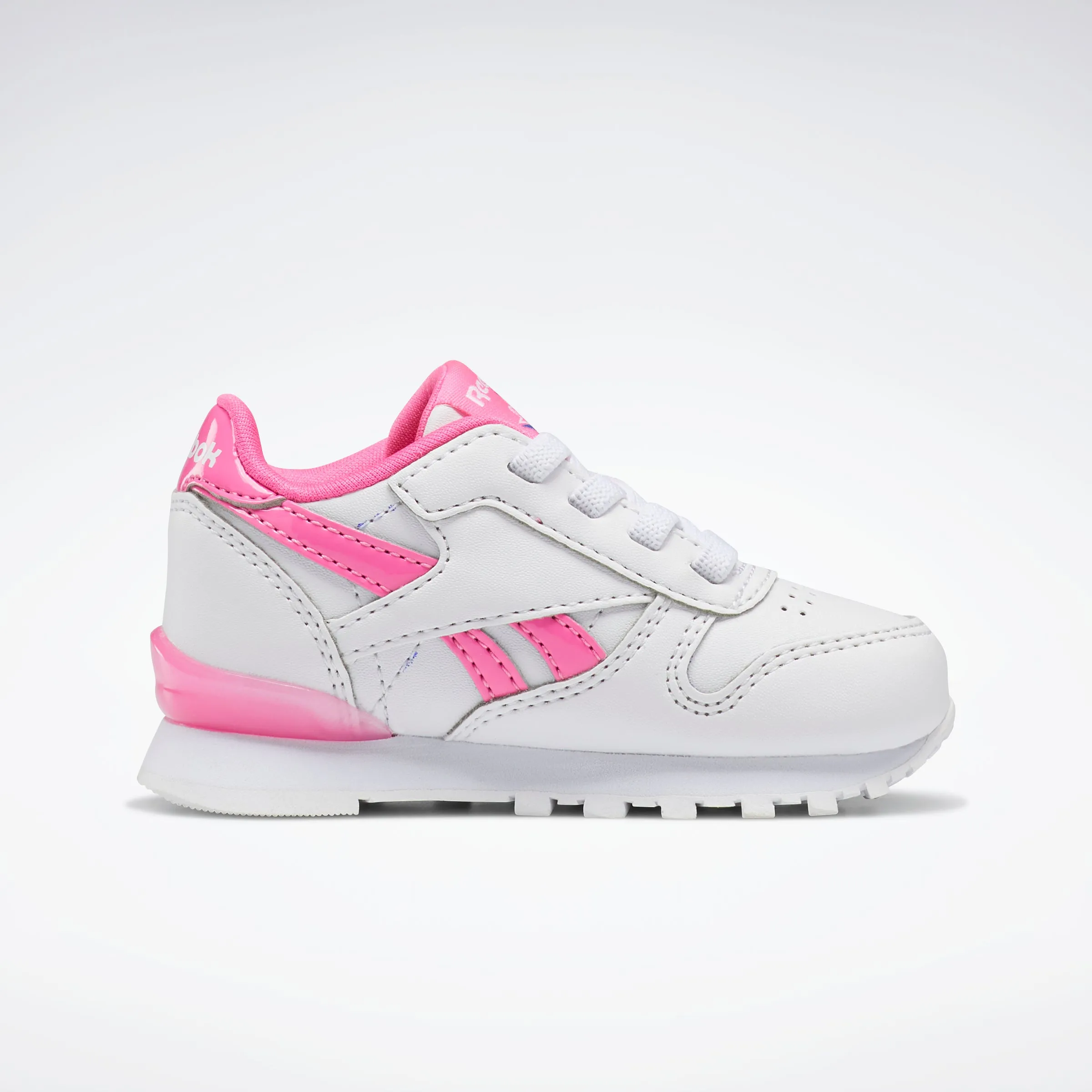 Classic Leather Step N Flash White/White/Atomic Pink