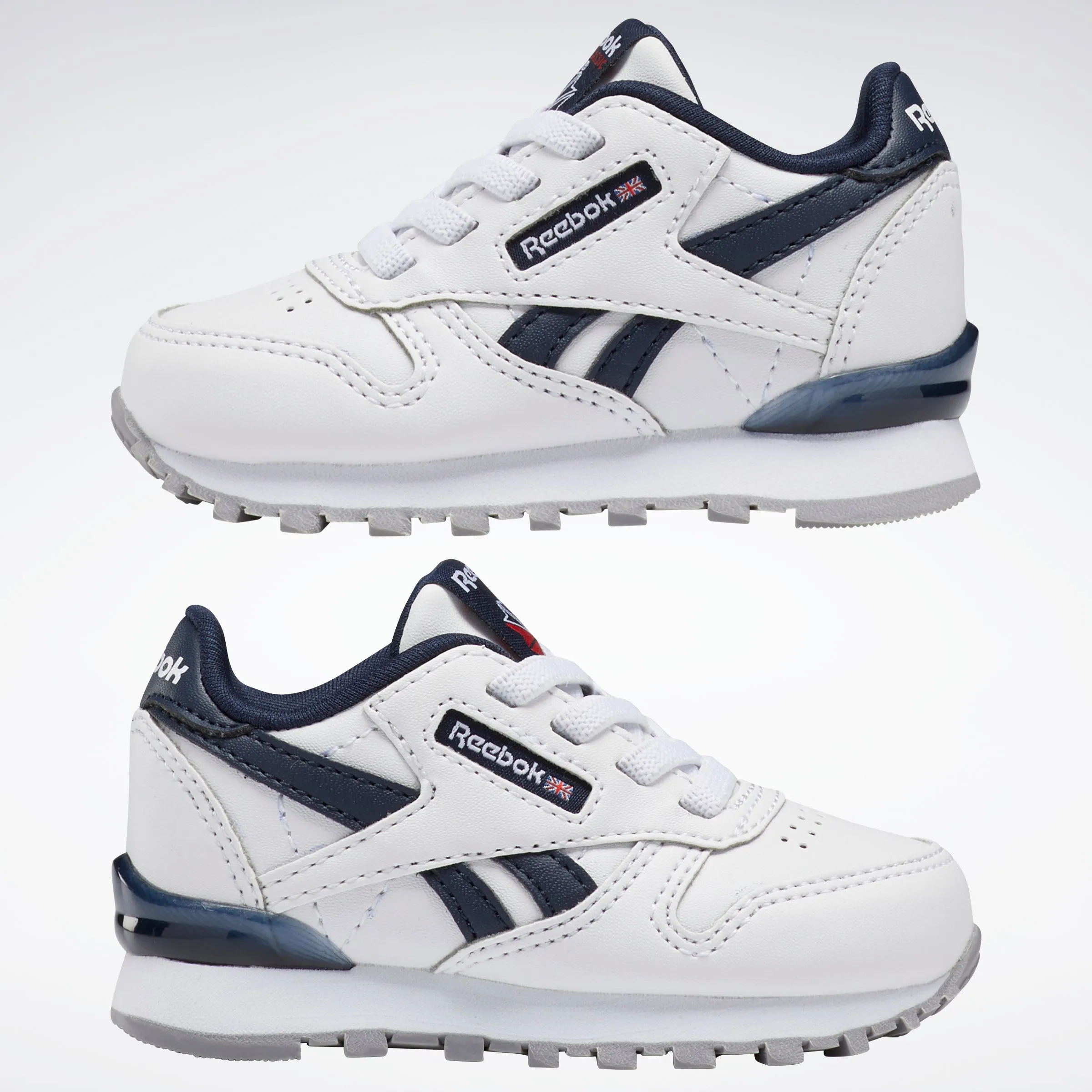 Classic Leather Step N Flash White/White/Vector Navy