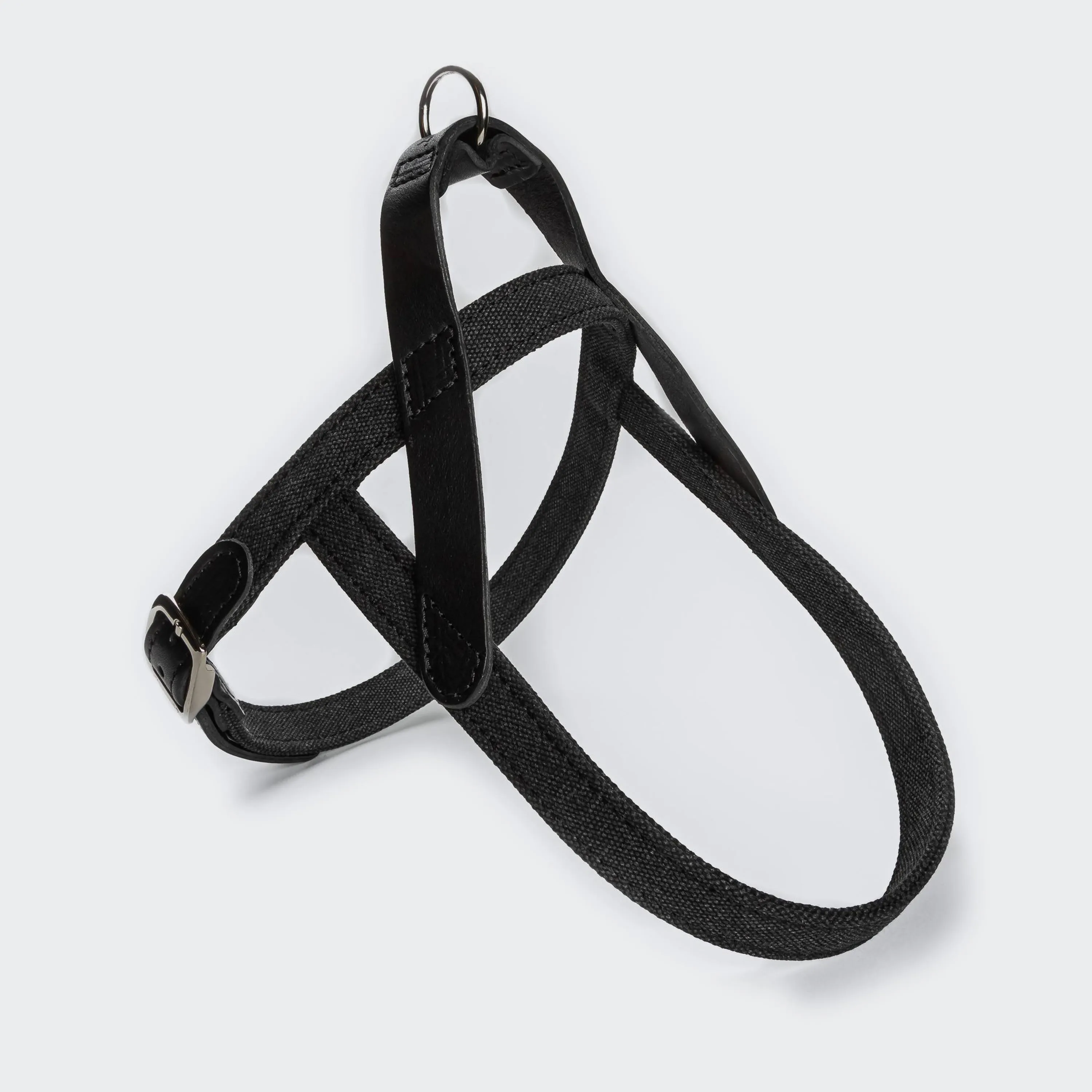 Cloud7: Tivoli Dog Harness in Canvas Leather, Black