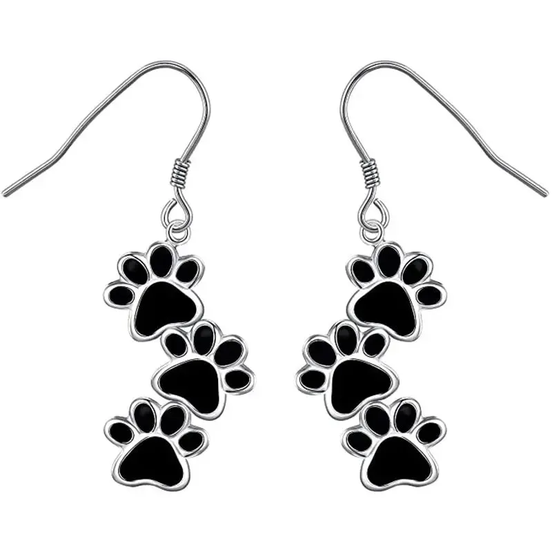 Dog Paws Enamel Earrings