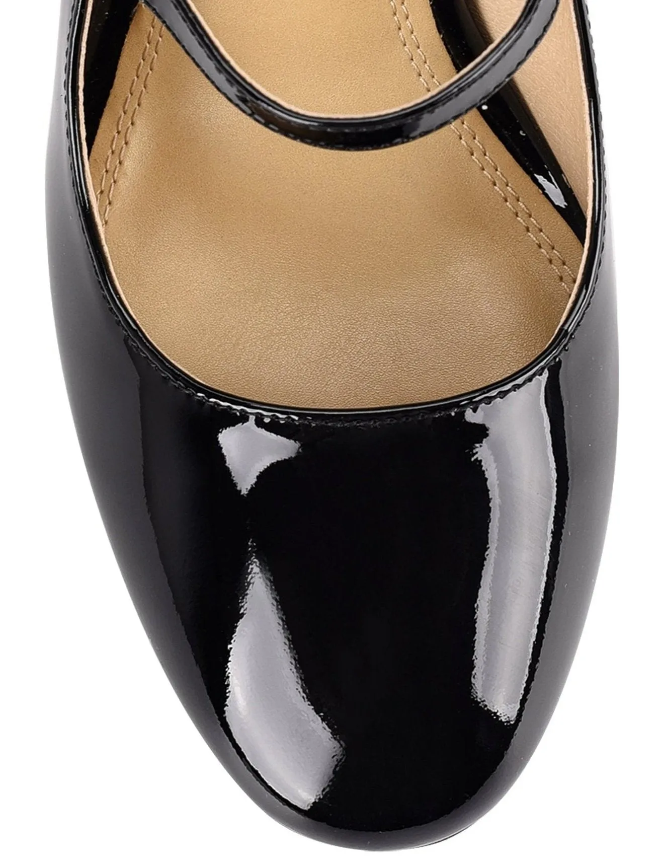 Gigi Block Heel Pump - Black Patent Leather