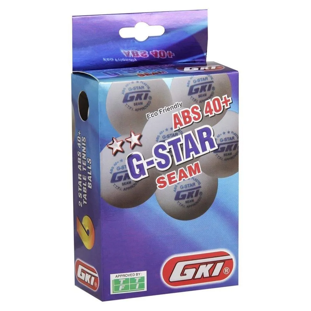 GKI G-Star ABS Plastic 40  Table Tennis Ball, Pack of 6 (White)