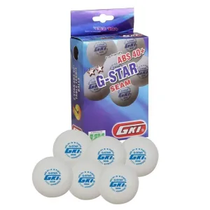 GKI G-Star ABS Plastic 40  Table Tennis Ball, Pack of 6 (White)