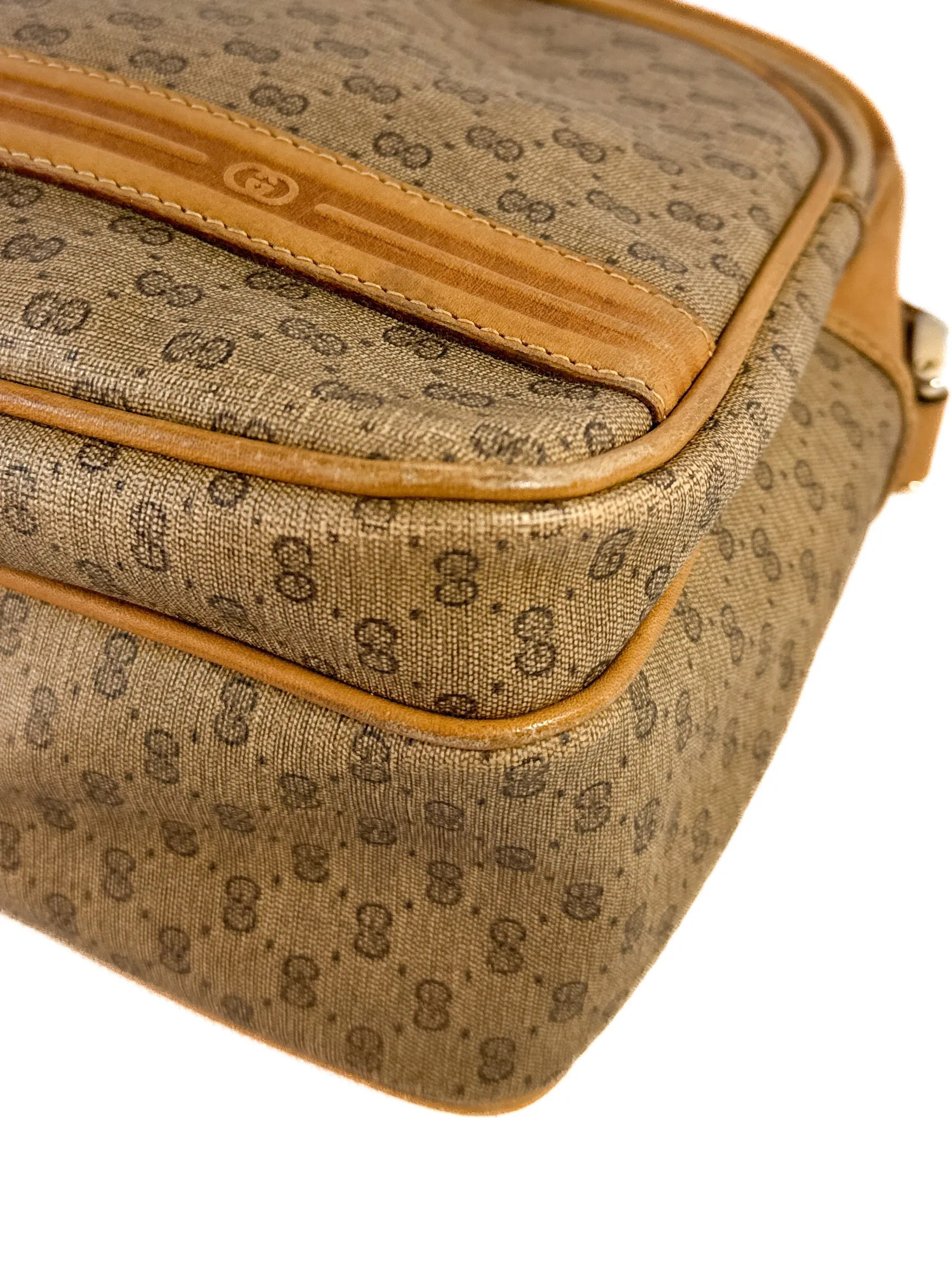 Gucci brown vintage signature crossbody