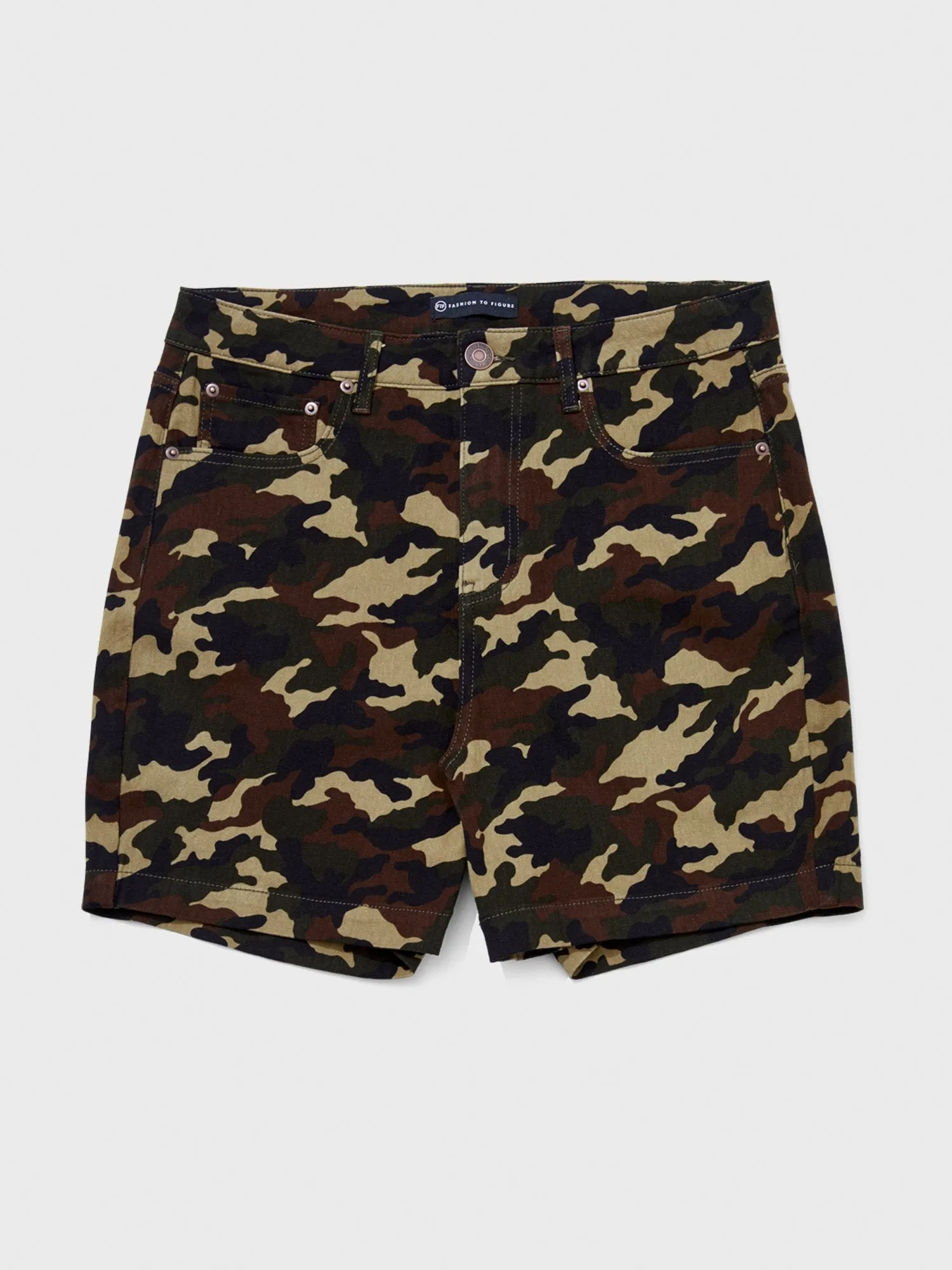 High-Rise Camo Shorts