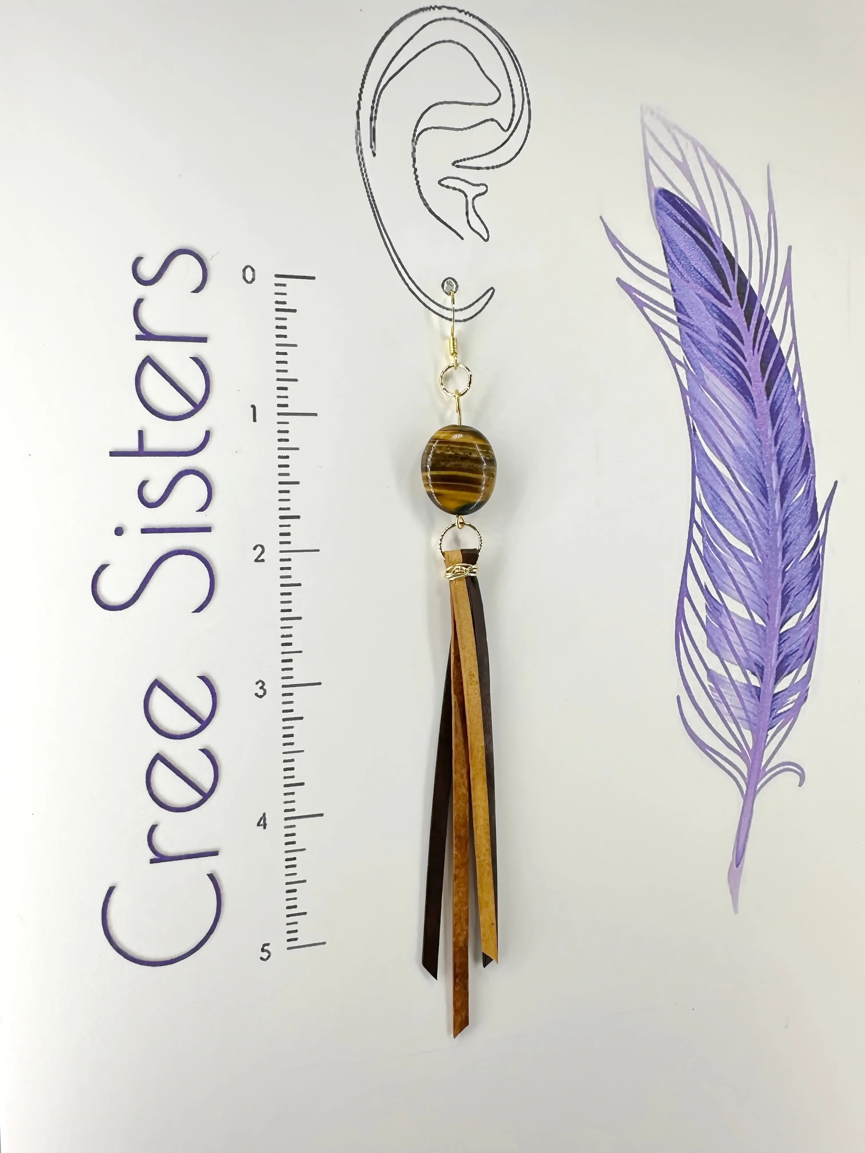 Indigenous Handmade Earrings - Tiger's Eye