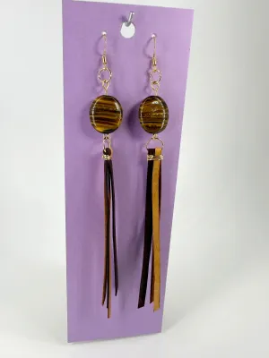 Indigenous Handmade Earrings - Tiger's Eye