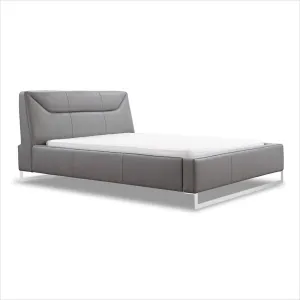 Klara Leather Bed - Cloud