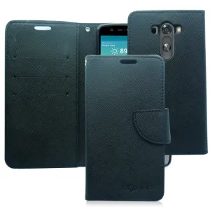 LG G3 BLACK LEATHER WALLET CASE