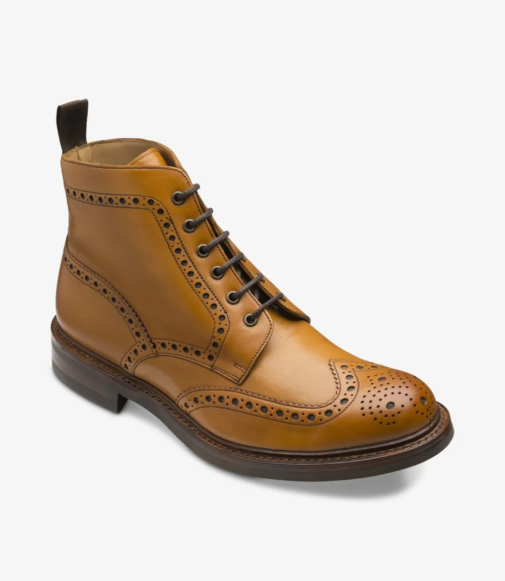 LOAKE Bedale Brogue Boot - Tan