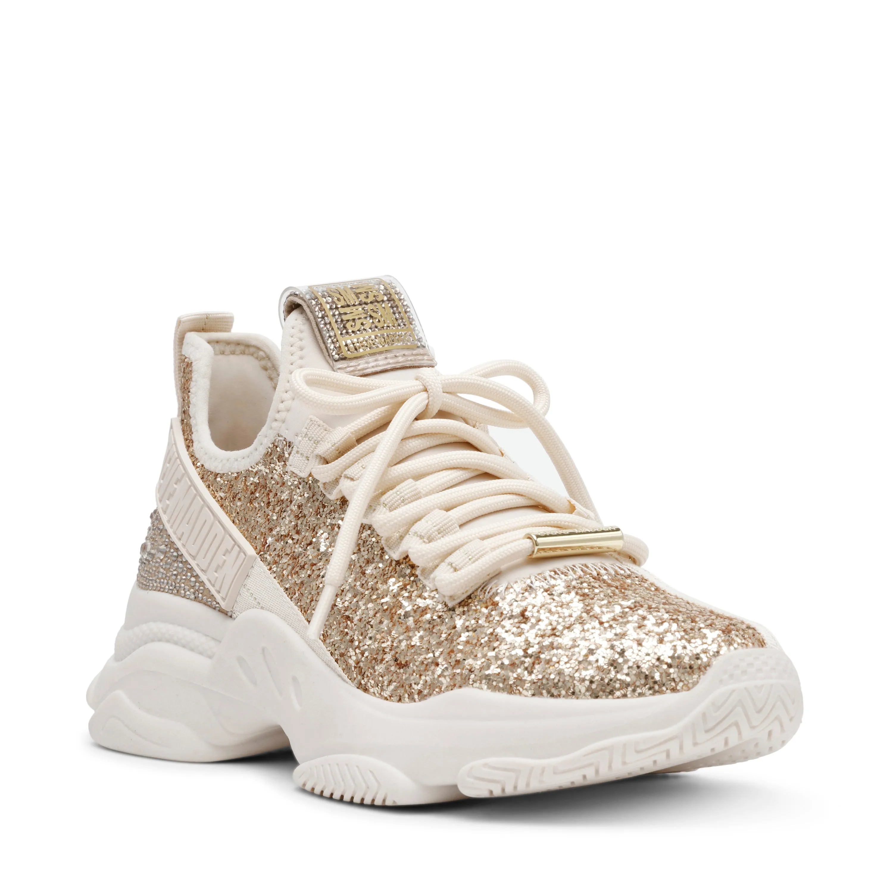 Glittery Gold Maxilla-G Sneaker - Designer Glitter Finish