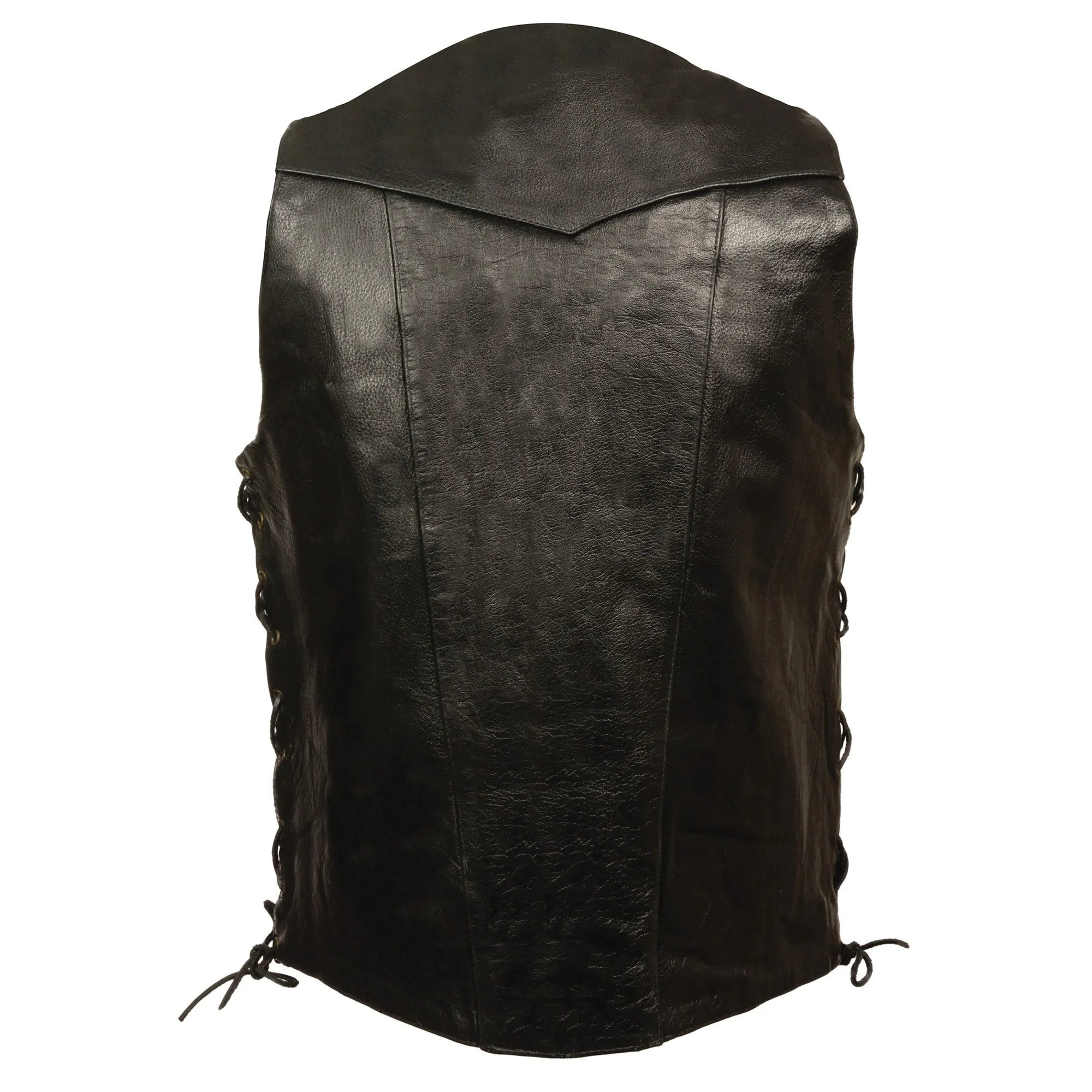 Men’s Black 10 Pocket Side Lace Vest – Tall