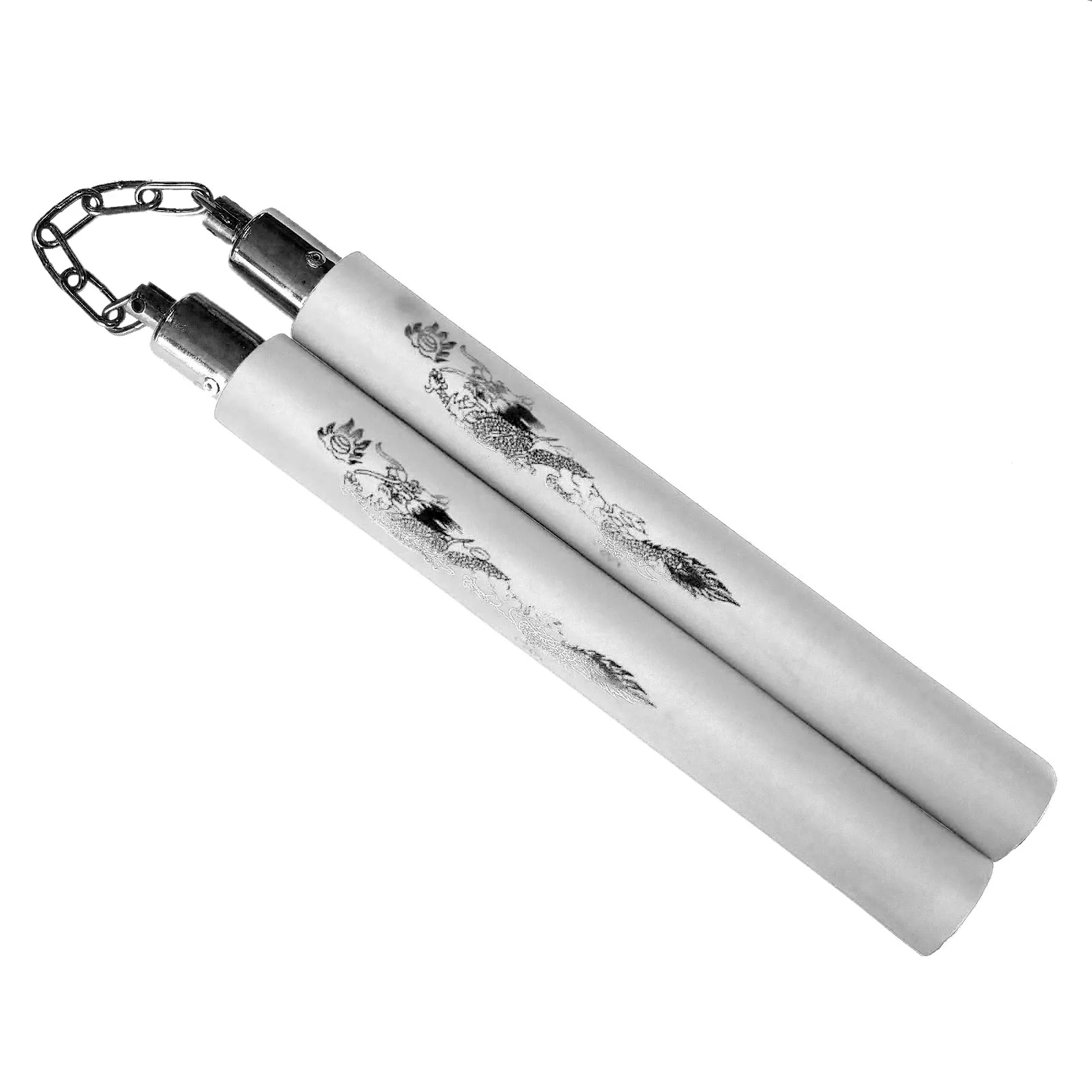 Nunchaku, Foam Padded, Chain, White