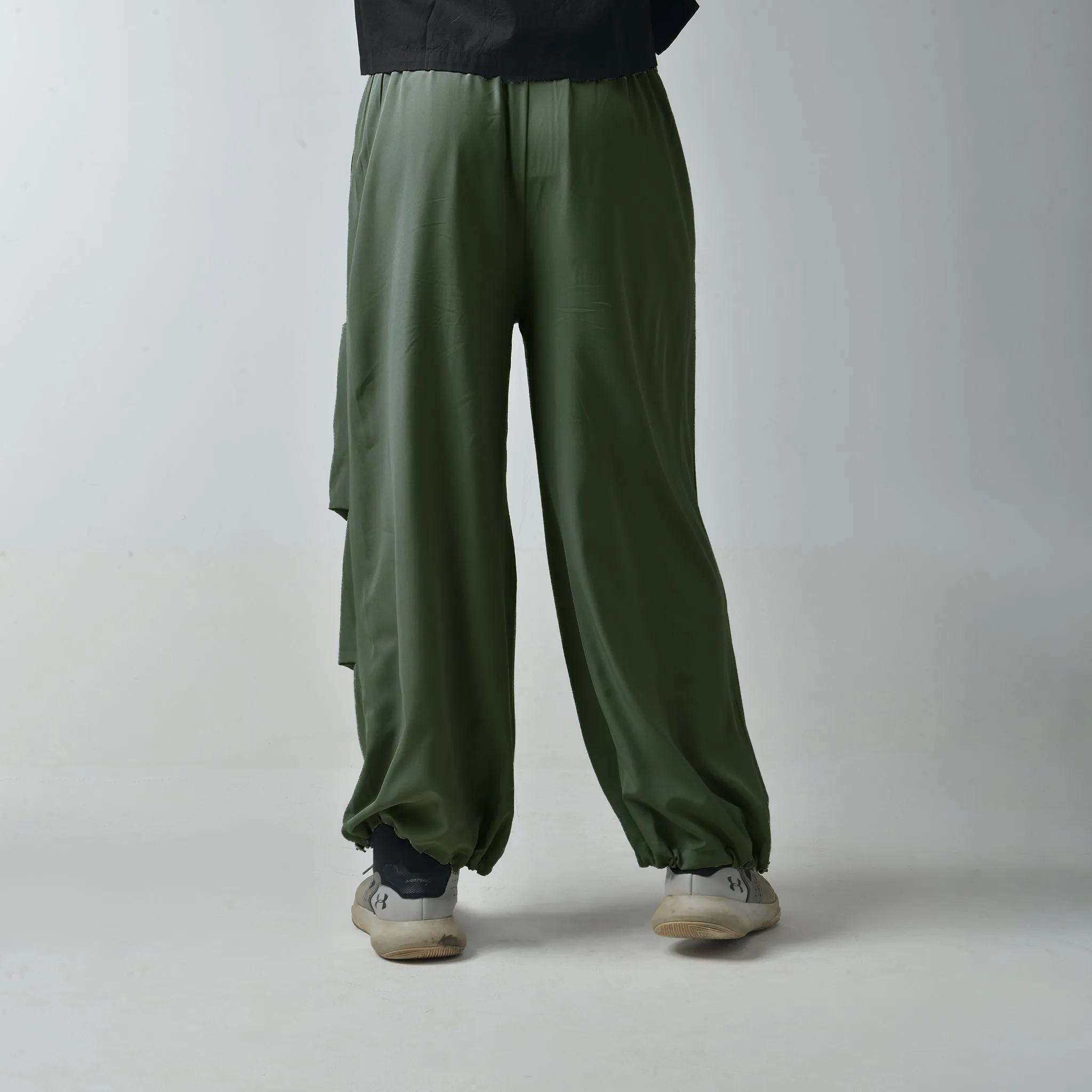 Olive Air Parachute Pants For Men