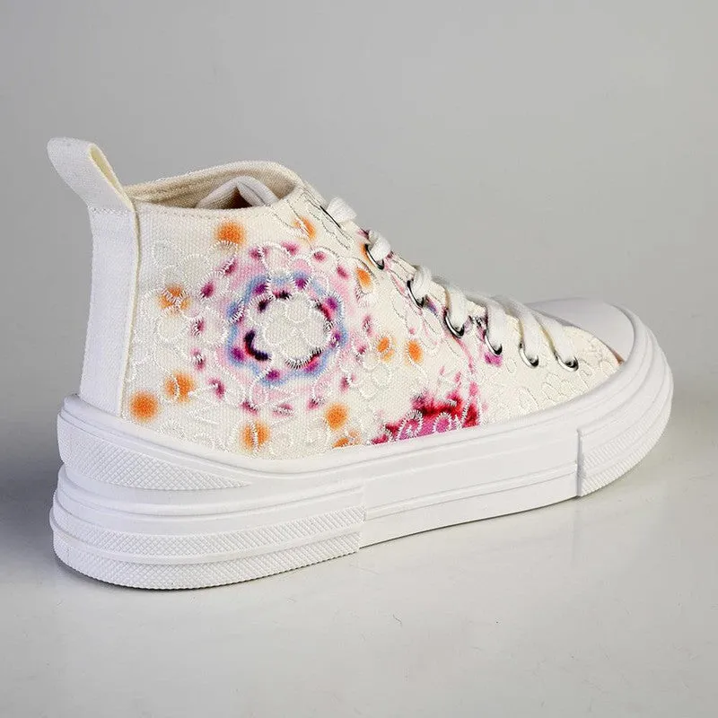 Pierre Cardin Anglaise 1 Floral Sneaker - White/Pink