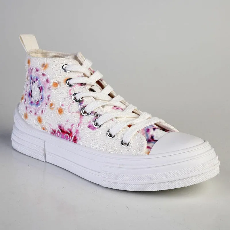 Pierre Cardin Anglaise 1 Floral Sneaker - White/Pink