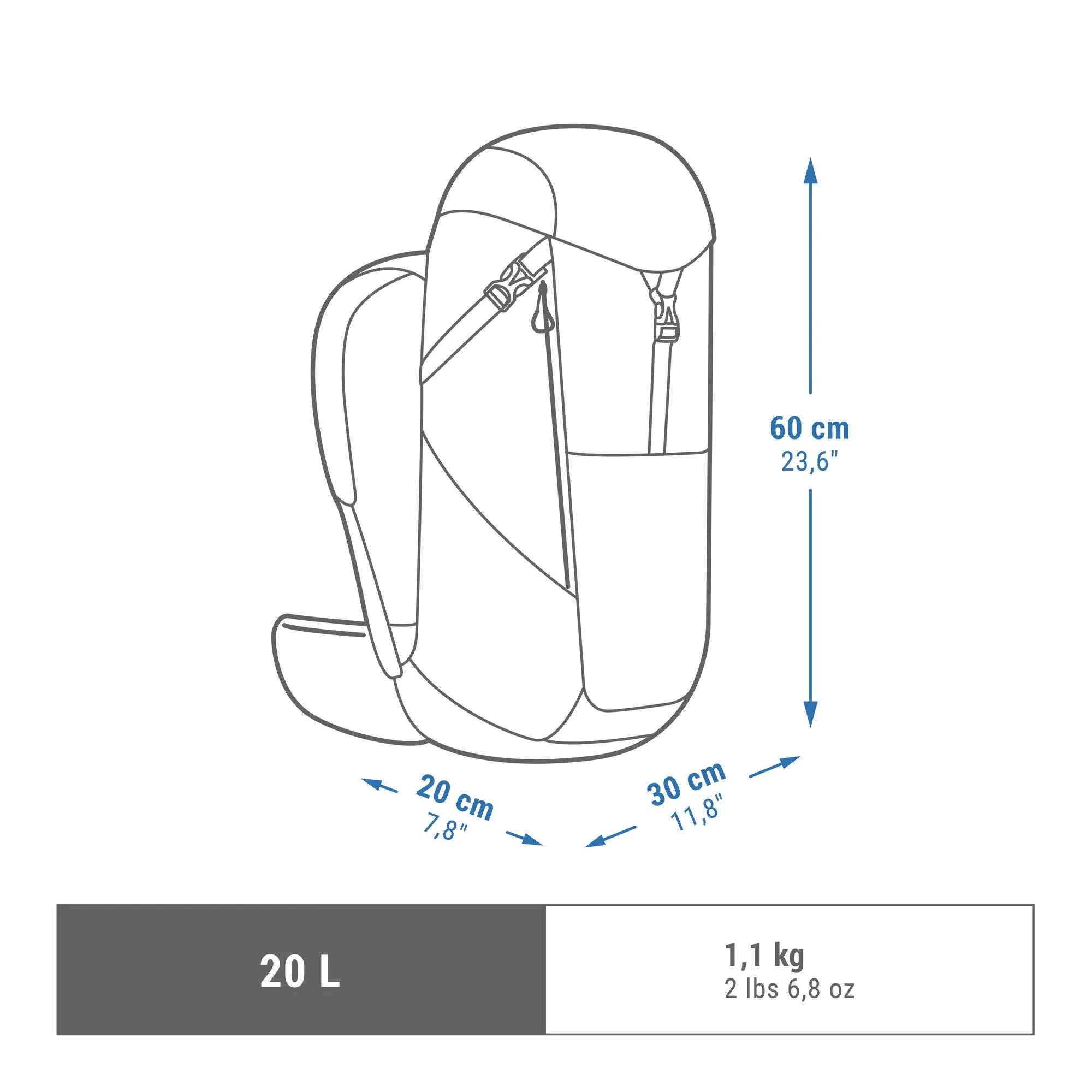 Quechua MH500 20 L Hiking Backpack