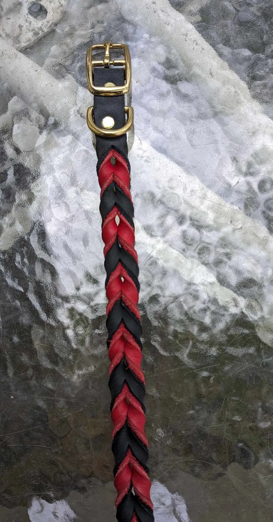 SALE! Shop worn Braided Latigo Leather Collars - SIZE 18 (fits 15.5"-18")