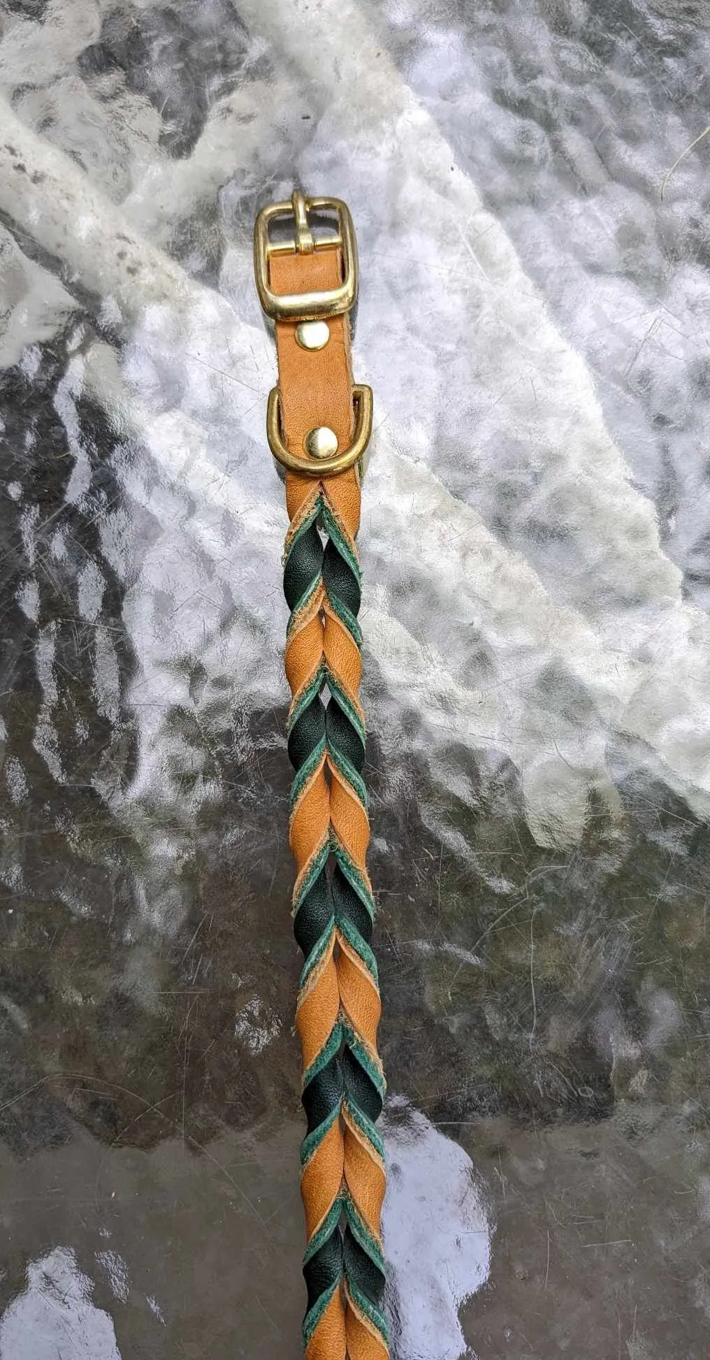 SALE! Shop worn Braided Latigo Leather Collars - SIZE 18 (fits 15.5"-18")