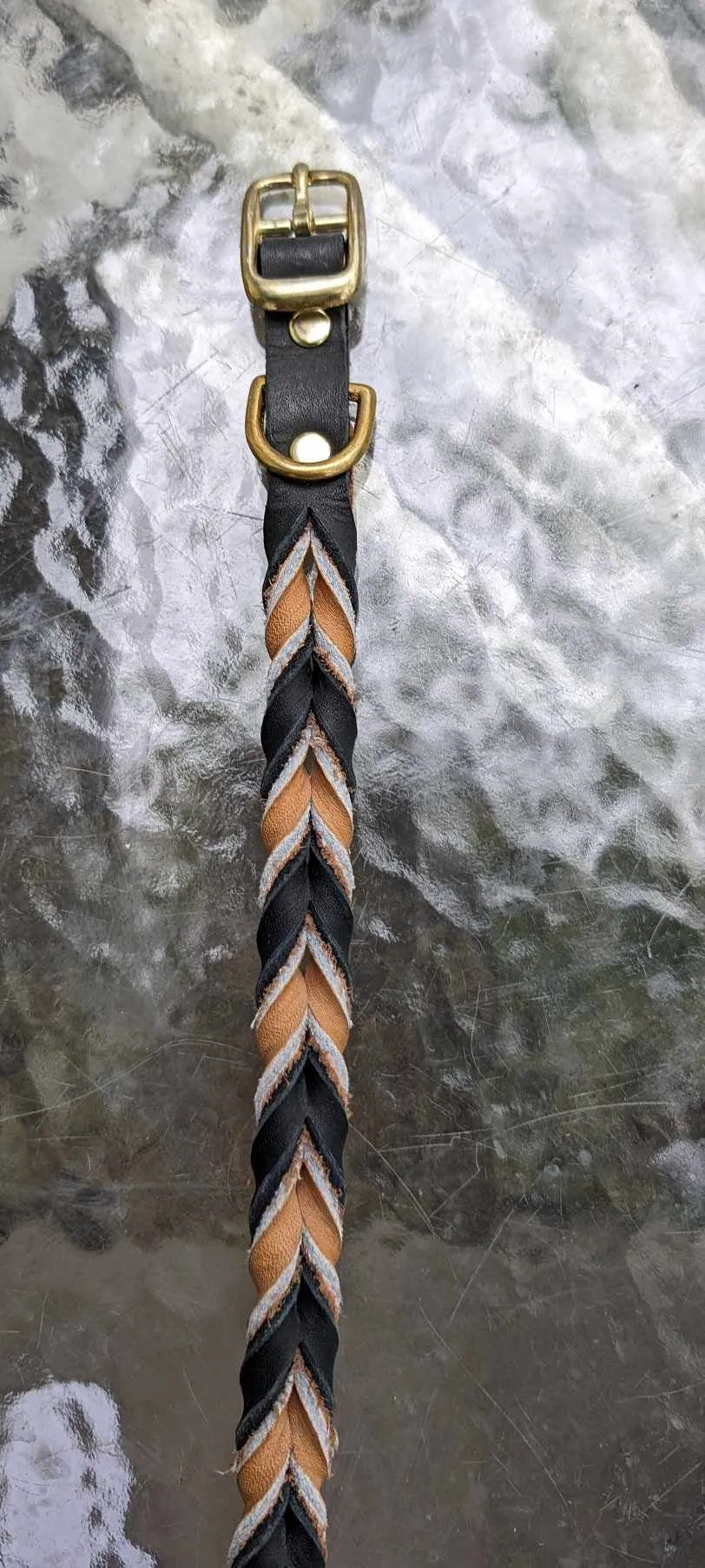 SALE! Shop worn Braided Latigo Leather Collars - SIZE 18 (fits 15.5"-18")