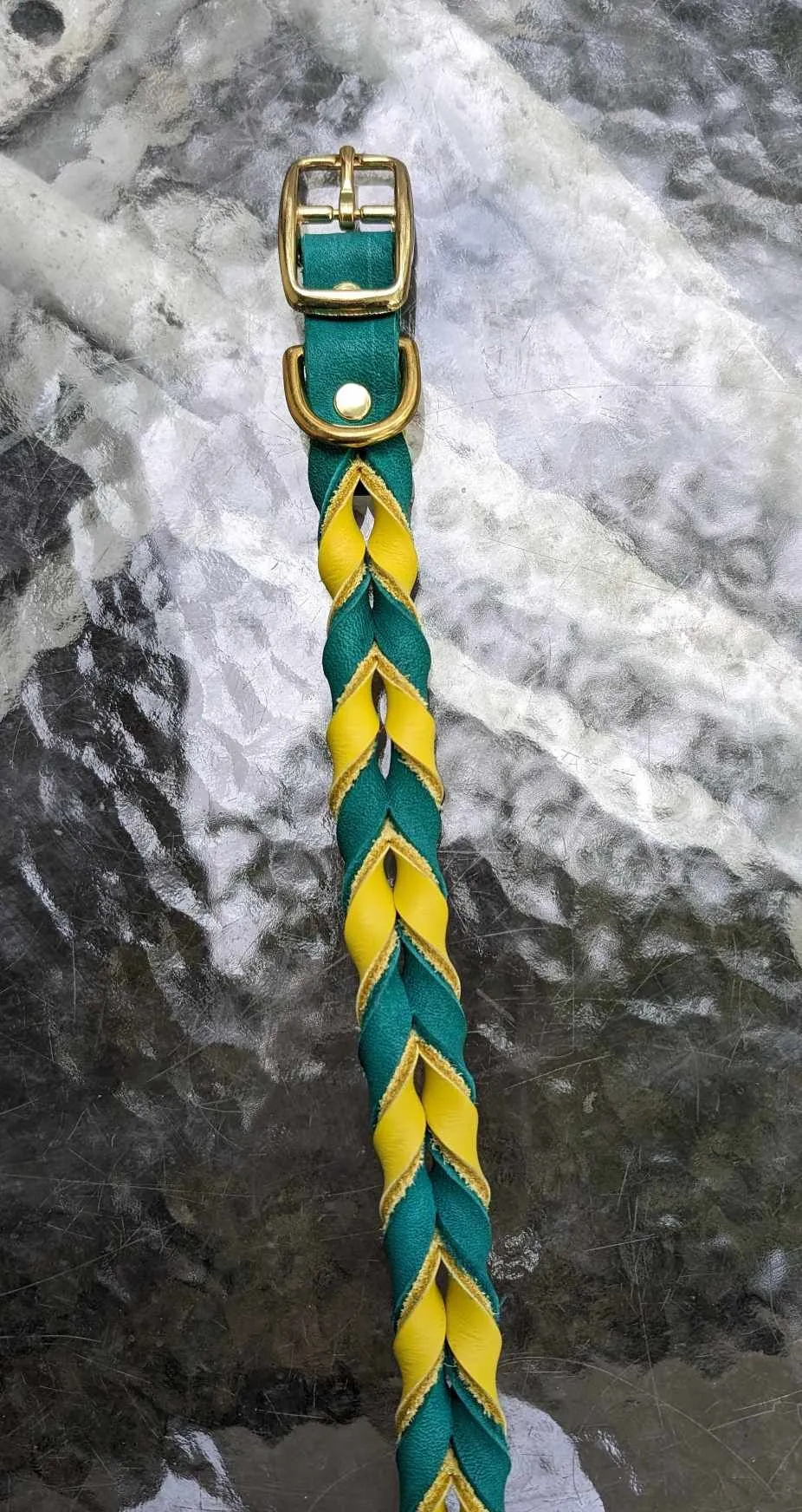 SALE! Shop worn Braided Latigo Leather Collars - SIZE 18 (fits 15.5"-18")