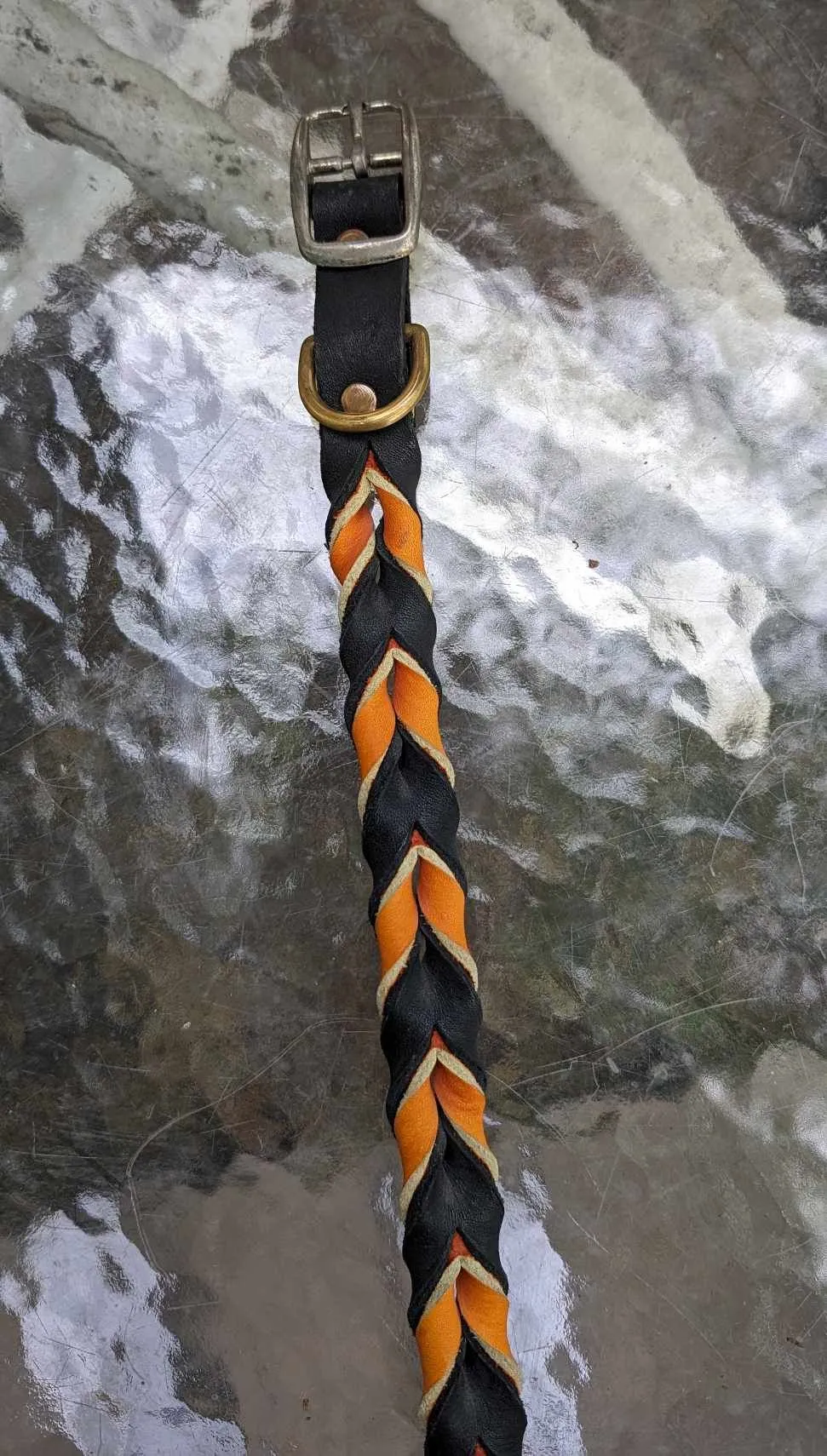 SALE! Shop worn Braided Latigo Leather Collars - SIZE 18 (fits 15.5"-18")