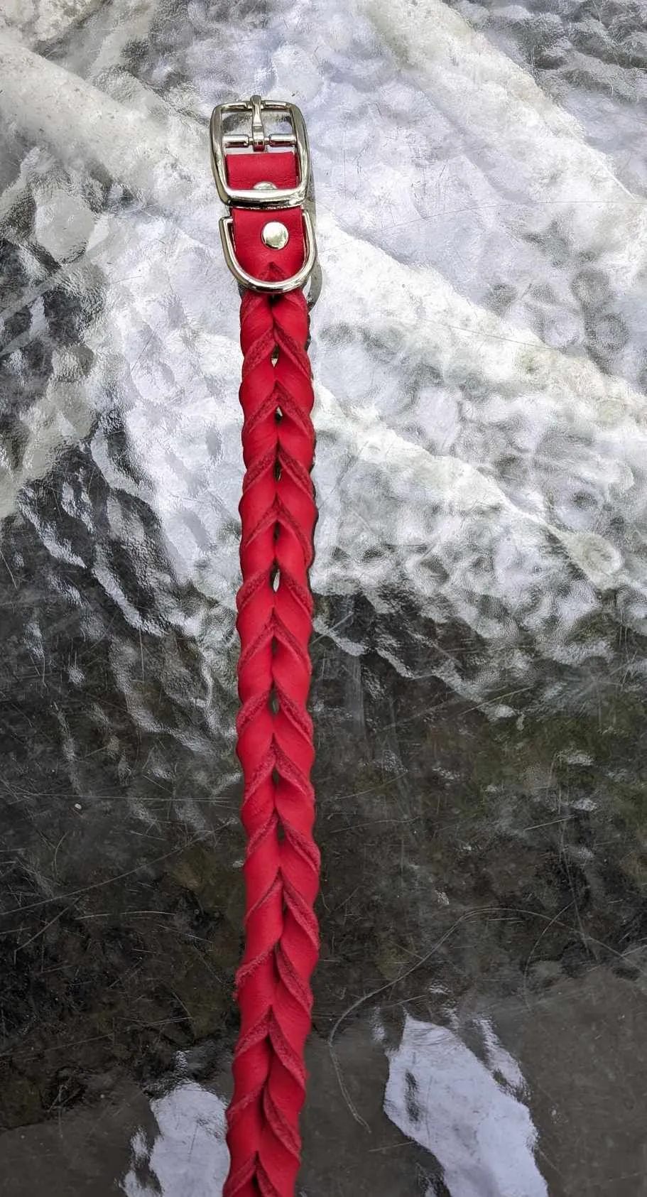 SALE! Shop worn Braided Latigo Leather Collars - SIZE 18 (fits 15.5"-18")