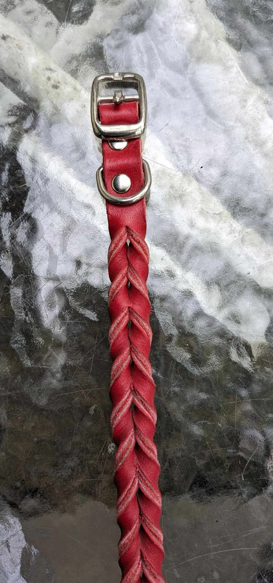 SALE! Shop worn Braided Latigo Leather Collars - SIZE 18 (fits 15.5"-18")