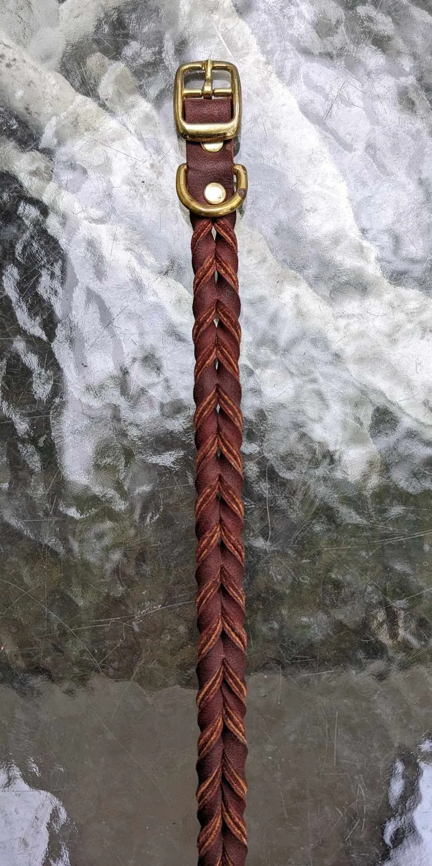 SALE! Shop worn Braided Latigo Leather Collars - SIZE 18 (fits 15.5"-18")