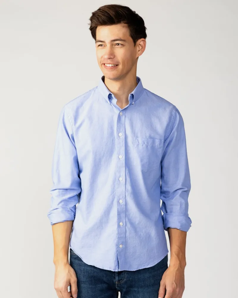 Stretch Navy Oxford Shirt