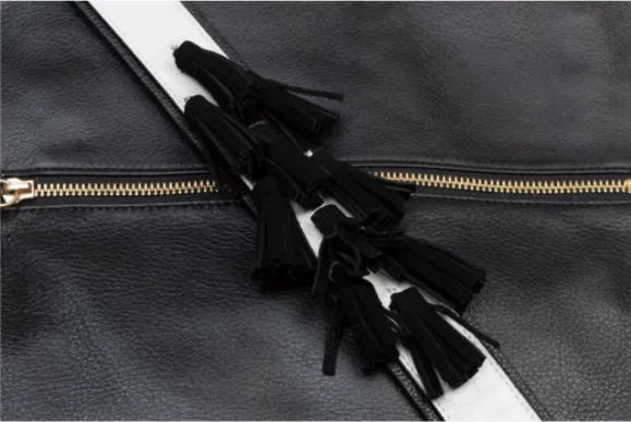 Tassels Guitar Strap in Black & Silver