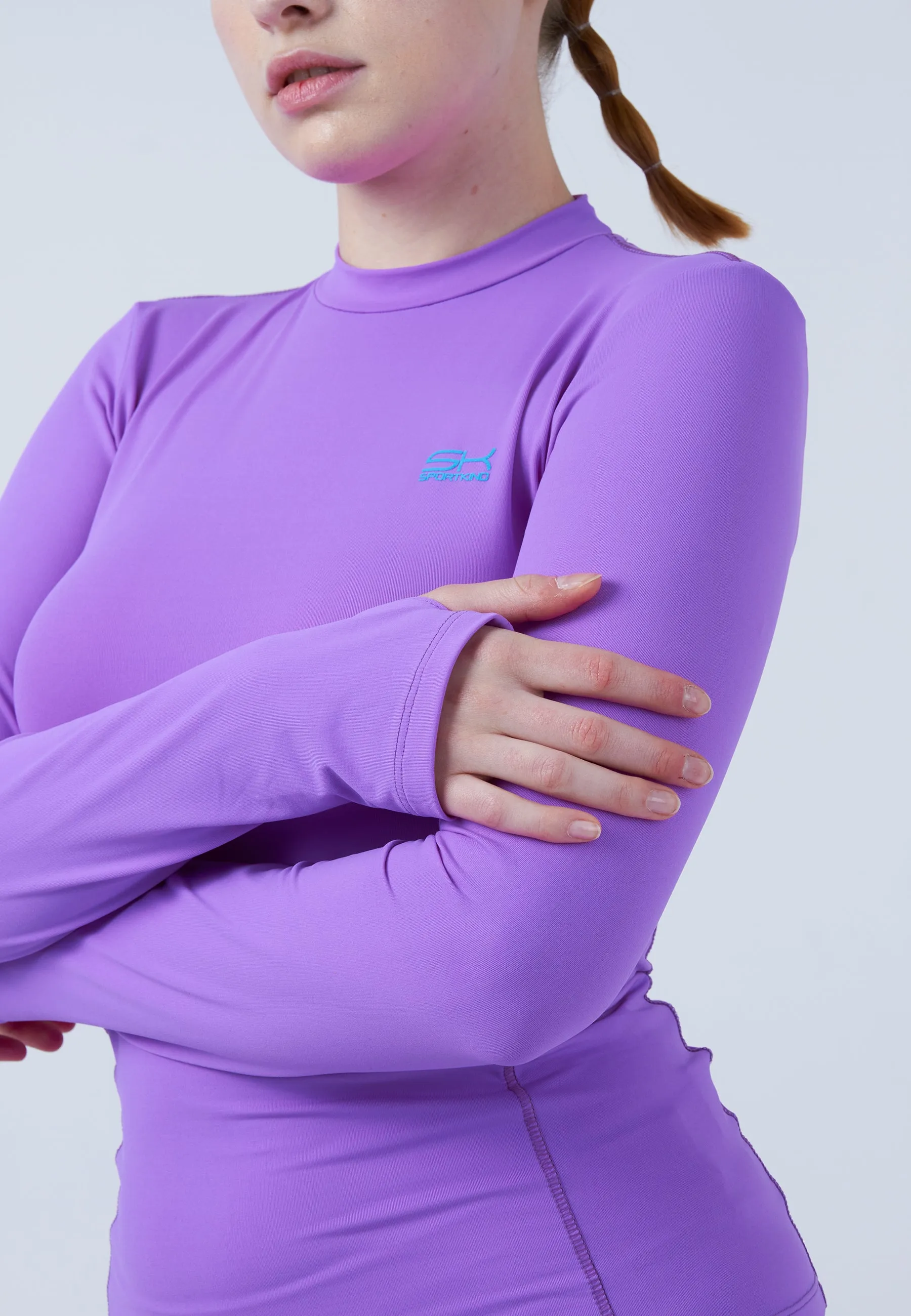 Tennis Longsleeve Shirt High-Neck, purple