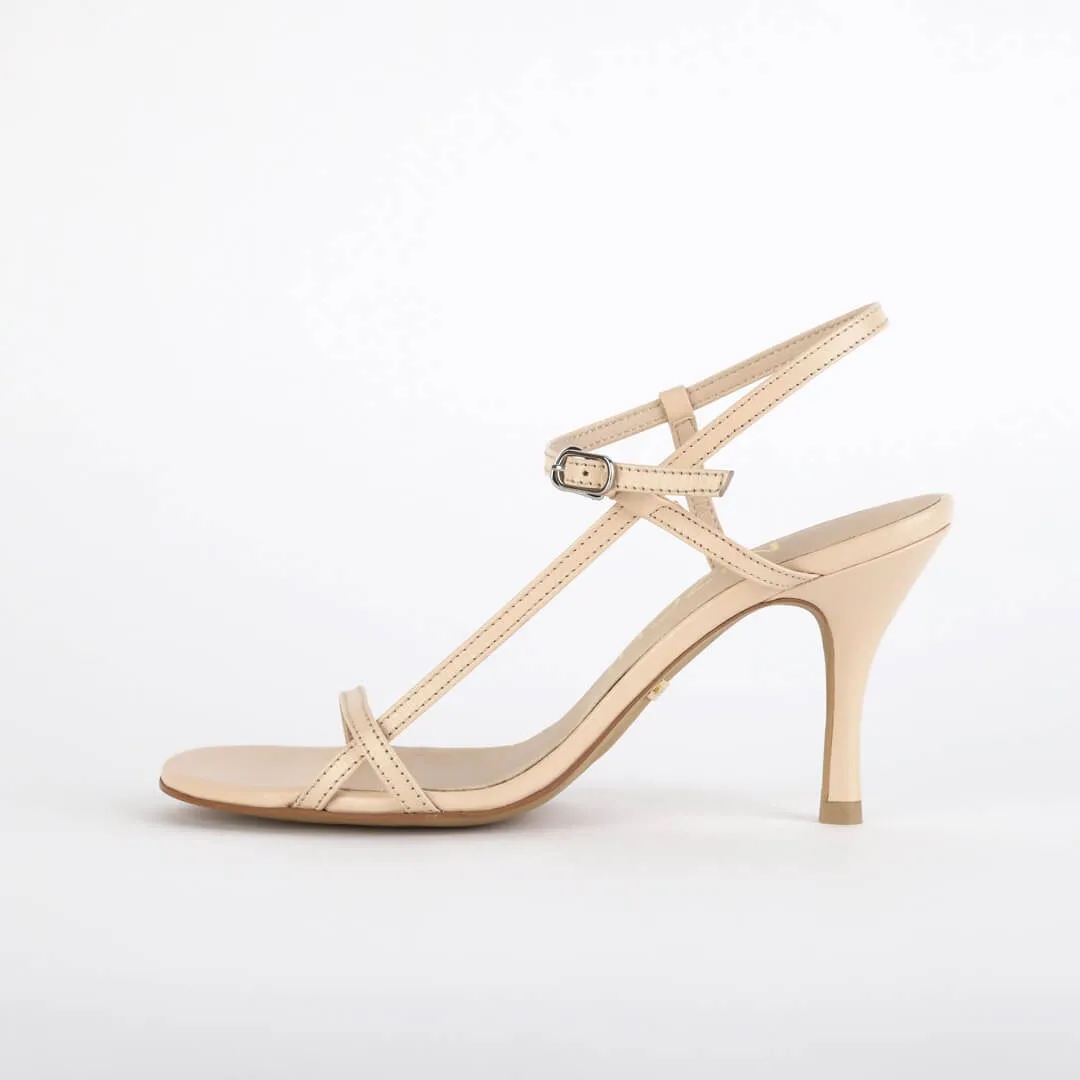 *UK size 2- TRIPOLI - light beige, 8cm heels